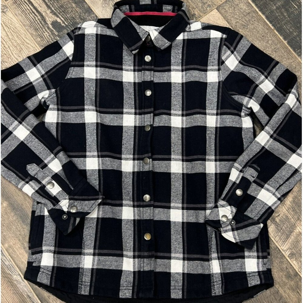 Orvis Shirt Womens Black Plaid Flannel Long Sleeve‎ Snap Button Fleece Lined M